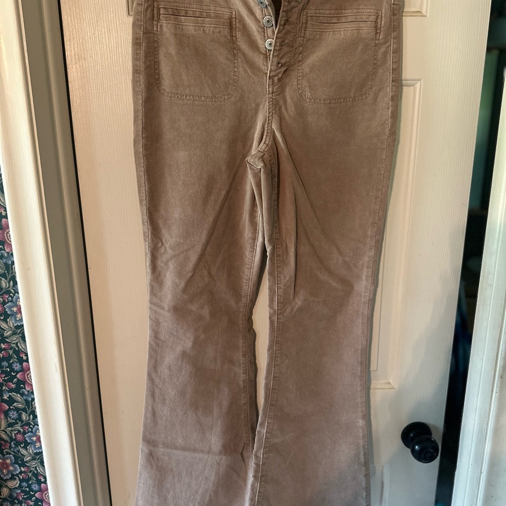 American Eagle Tan Corduroy Flare Pants